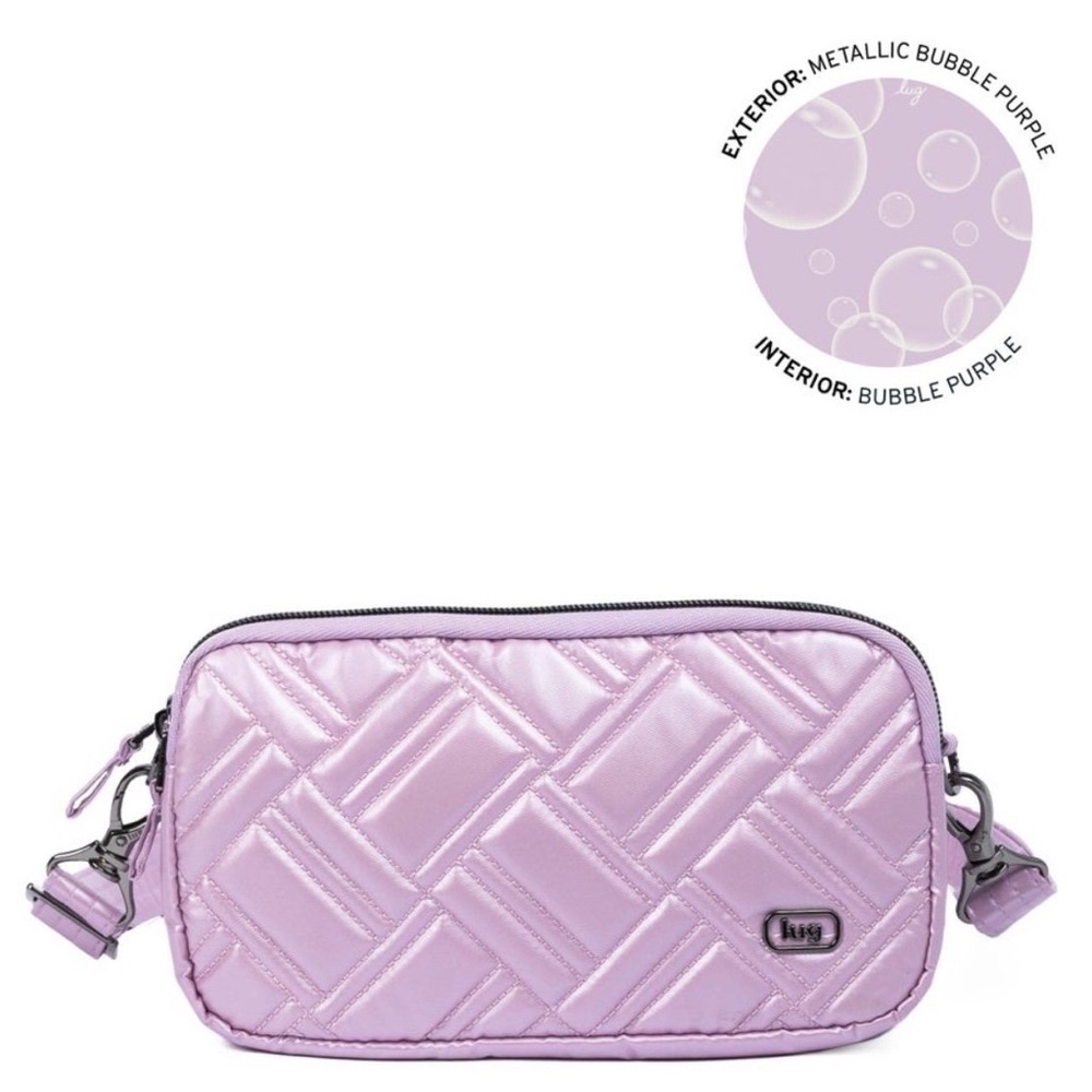 Lug Coupe XL Convertible Crossbody Metallic Bubble Purple 💜🤍💜 BNWT